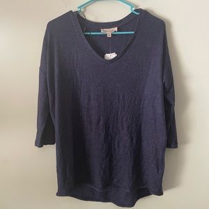 Philosophy long sleeve v neck ladies size S thin sweatshirt. New.Navy blue
